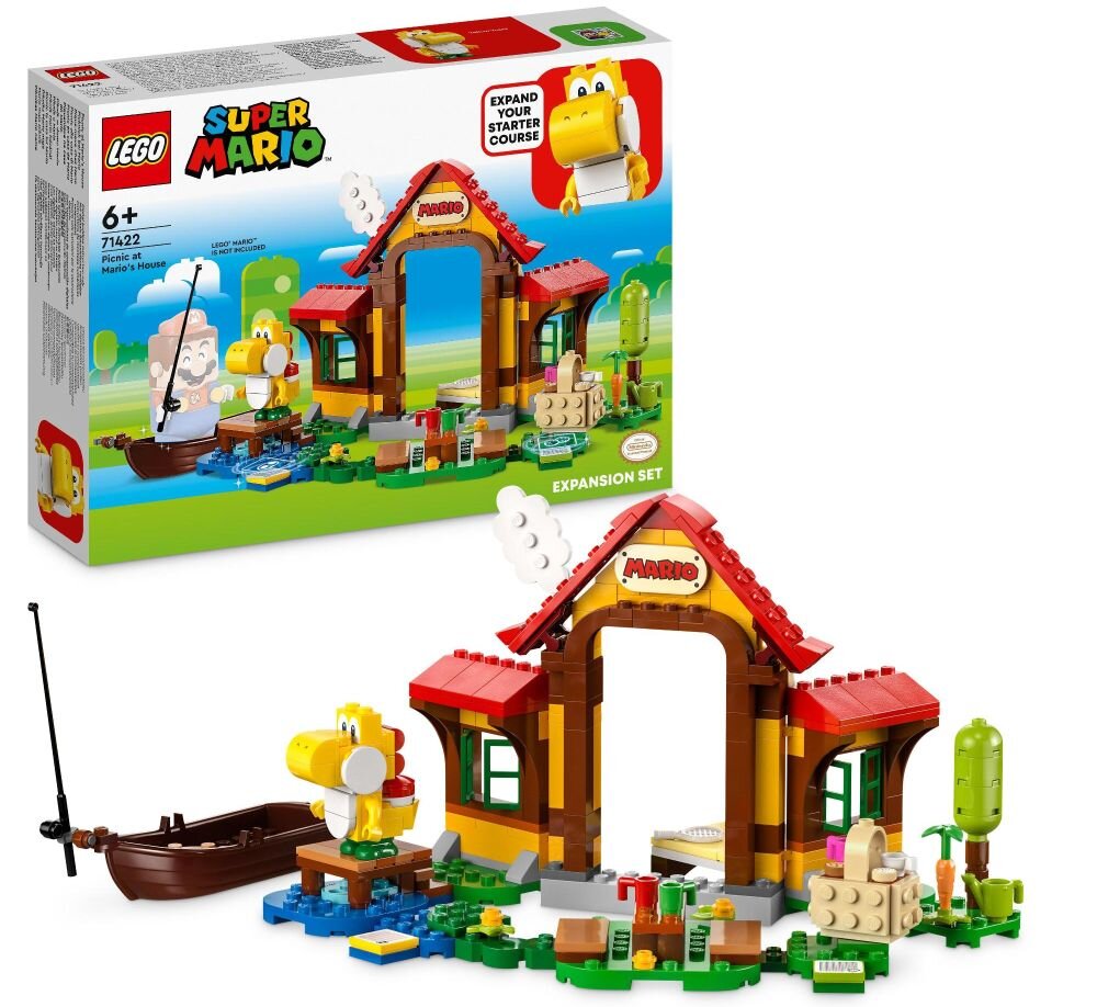 LEGO Super Mario Piknik w domu Mario — zestaw rozszerzający 71422 klocki elementy zabawa łączenie figurki akcesoria figurka zestaw