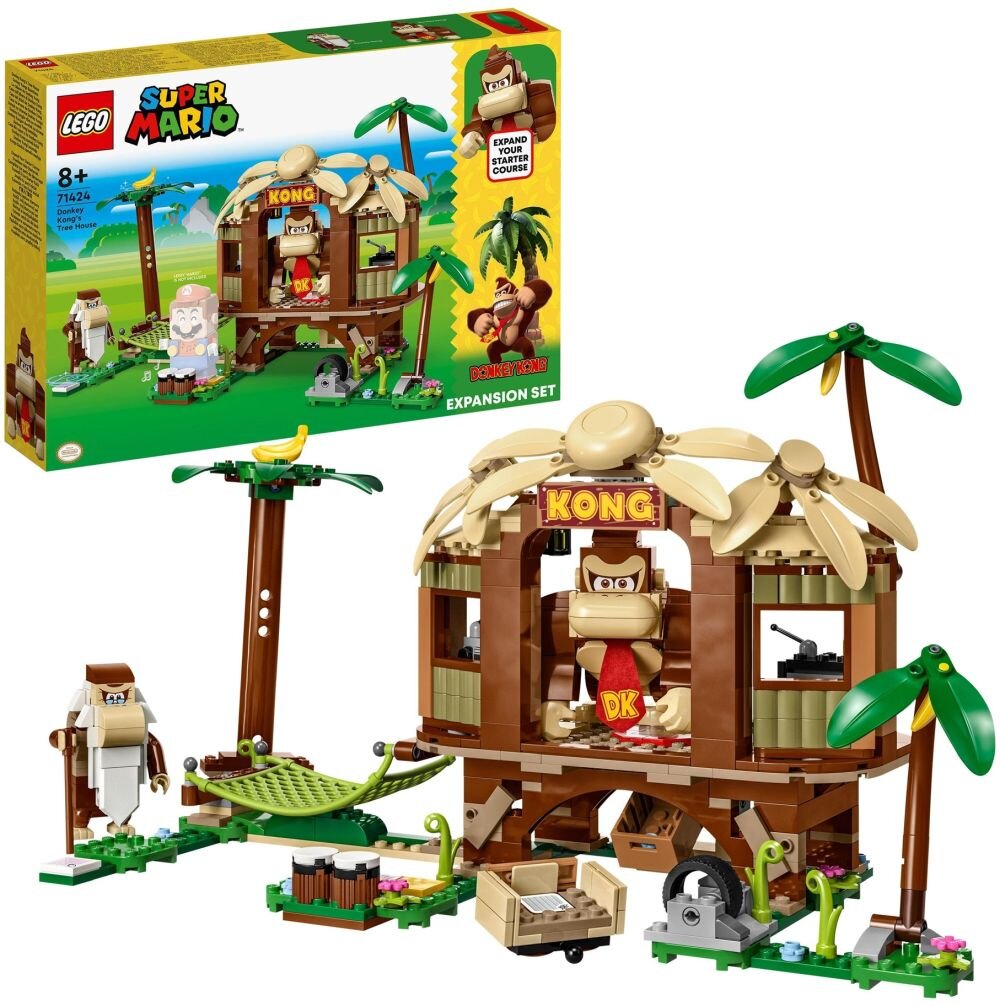 LEGO Super Mario Domek na drzewie Donkey Konga zestaw rozszerzający 71424 klocki elementy zabawa łączenie figurki akcesoria figurka zestaw