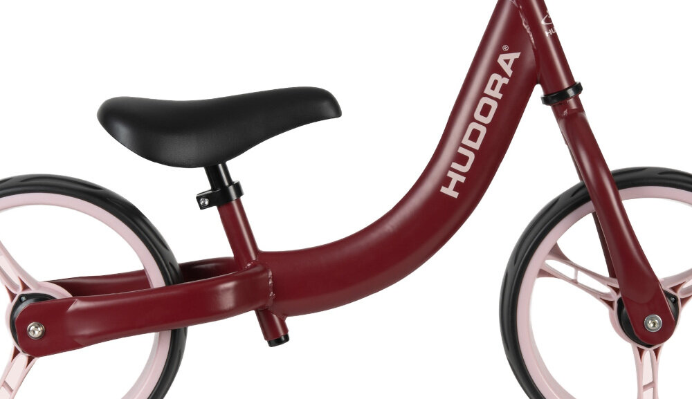 Rowerek biegowy HUDORA Classic Balance Bike Bordowy rama wytrzymala z wysokiej jakosci stali malowana proszkowo lekki waga 3,4 kg