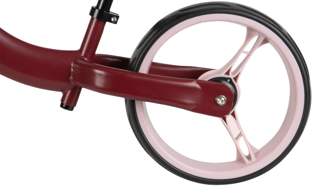 Rowerek biegowy HUDORA Classic Balance Bike Bordowy kolka szeroko rozstawione 12-calowe z materialu EVA nie wymagaja pompowania