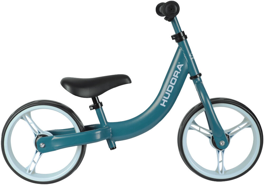 Rowerek biegowy HUDORA Classic Balance Bike Niebieski pierwszy pojazd dziecka cwiczy motoryke sile i miesnie nog utrzymywanie rownowagi koordynacje wzrokowo-ruchowa dla dzieci w wieku od 3 d 5 roku zycia wzrost od 90 do 115 cm