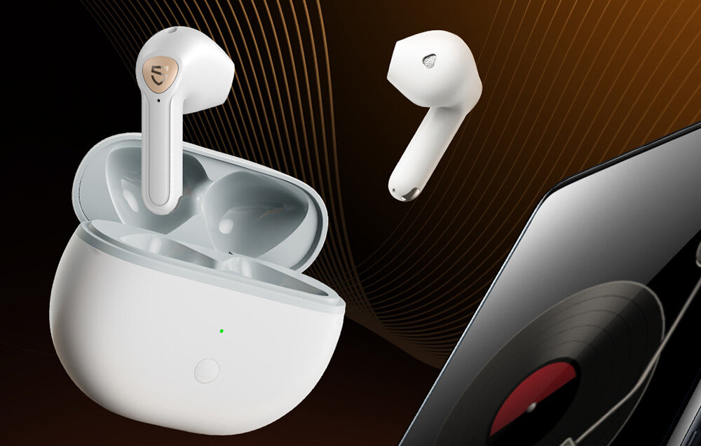 Słuchawki douszne SOUNDPEATS Air 3 Deluxe HS design komfort lekkość dźwięk jakość wrażenia słuchowe ergonomia lekkość sport aktywność podróże czas pracy działanie akumulator