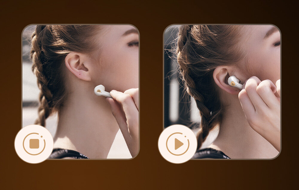 Słuchawki douszne SOUNDPEATS Air 3 Deluxe HS komfort uzytkowanie uszy odtwarzacz muzyka obsluga