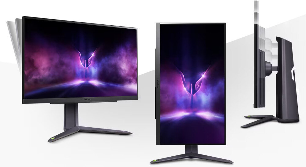 Monitor LG UltraGear 27GR75Q-B podstawa regulacja ergonomia wysokość nachylenie obrót