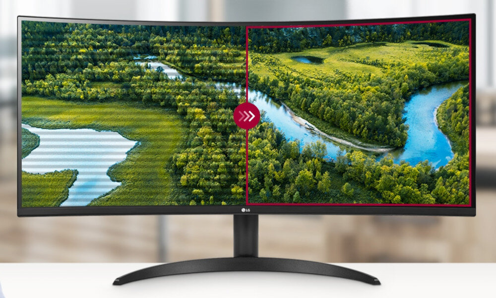 Monitor LG UltraWide 34WR50QC-B wzrok ochrona migotanie niebieskie światło
