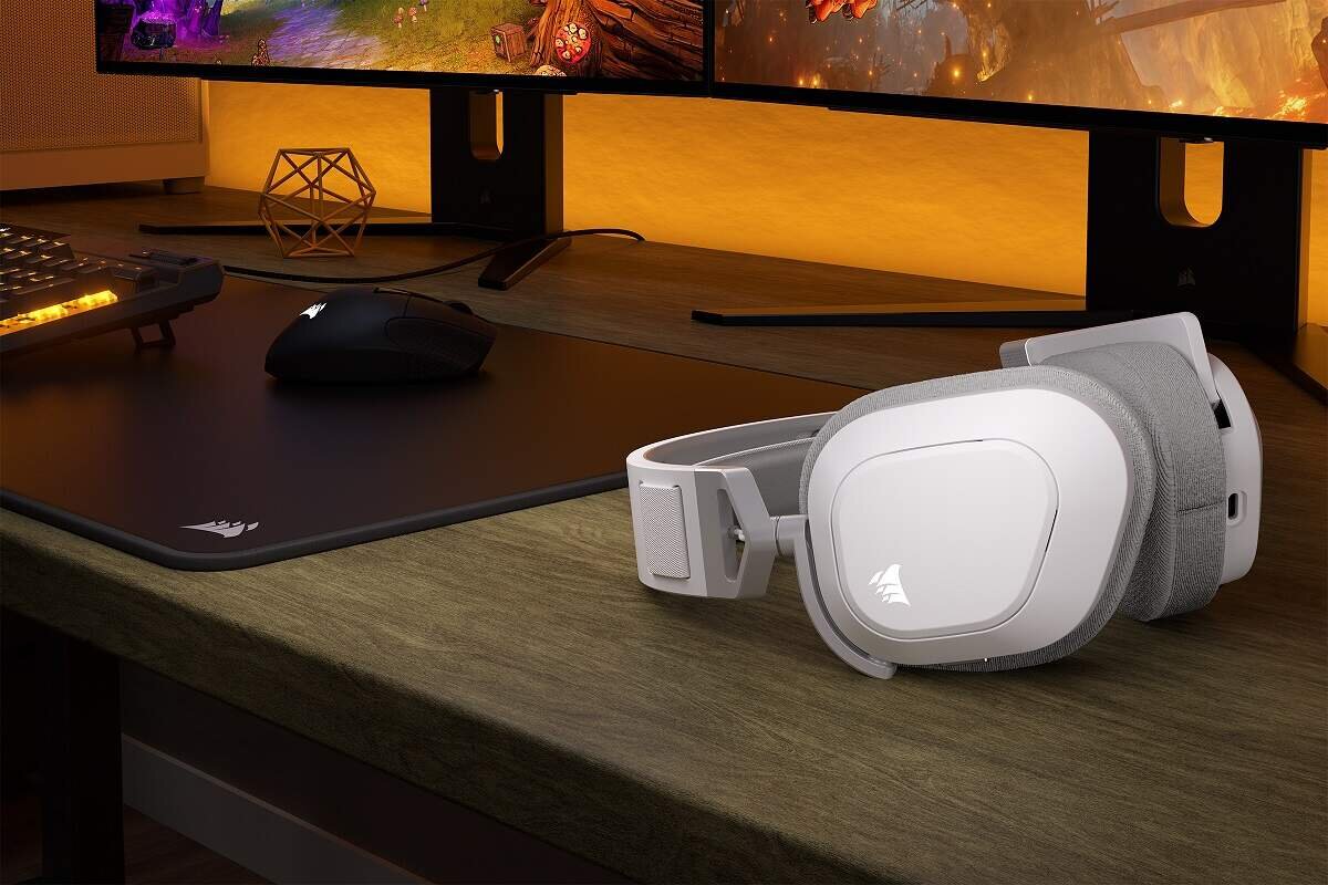 Słuchawki CORSAIR HS80 Max Wireless bezprzewodowy stylowy solidny gaming jakość dźwięku Sonarworks SoundID żywotność baterii