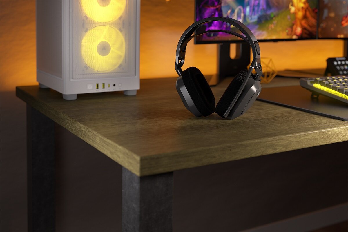 Słuchawki CORSAIR HS80 Max Wireless bezprzewodowy stylowy solidny gaming jakość dźwięku Sonarworks SoundID żywotność baterii