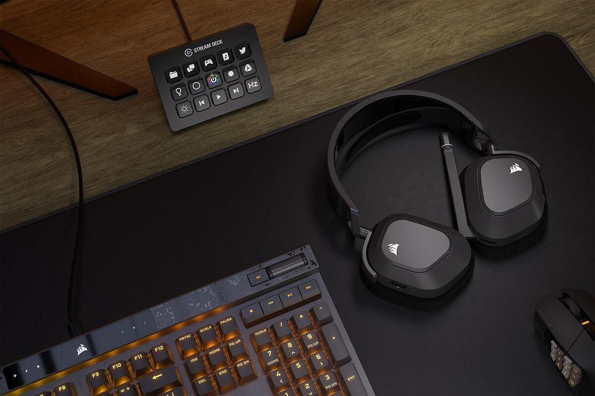 Słuchawki CORSAIR HS80 Max Wireless bezprzewodowy stylowy solidny gaming jakość dźwięku Sonarworks SoundID żywotność baterii