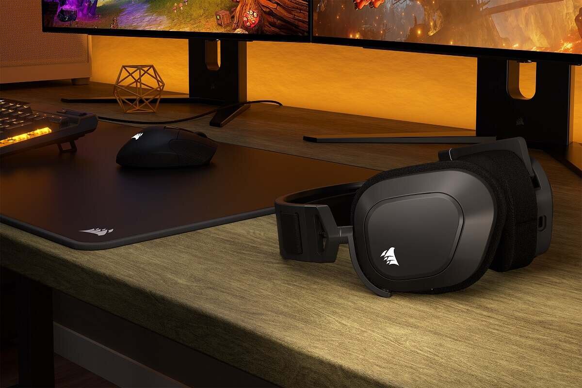 Słuchawki CORSAIR HS80 Max Wireless bezprzewodowy stylowy solidny gaming jakość dźwięku Sonarworks SoundID żywotność baterii