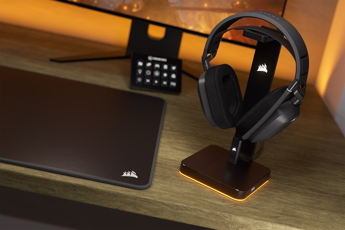 Słuchawki CORSAIR HS80 Max Wireless bezprzewodowy stylowy solidny gaming jakość dźwięku Sonarworks SoundID żywotność baterii