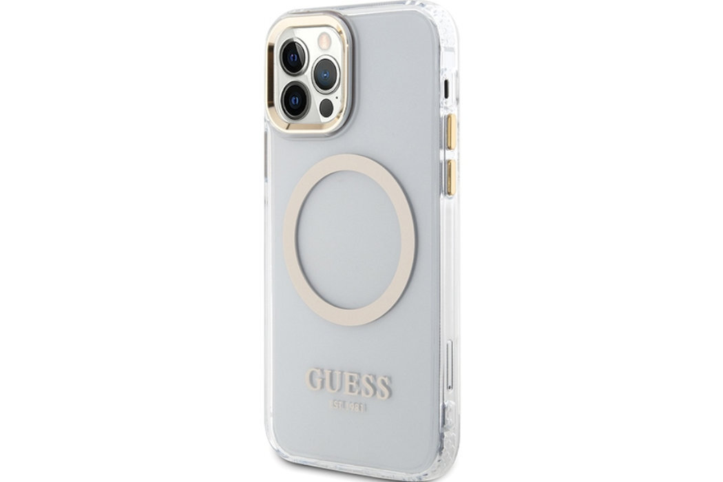Etui GUESS Metal Outline MagSafe Metal Logo do Apple iPhone 12/12 Pro luksus wytrzymałość marka elegancja styl wyrafinowanie