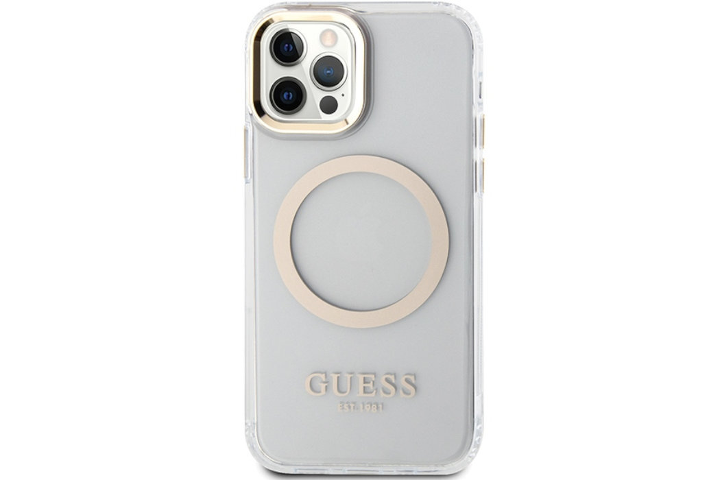 Etui GUESS Metal Outline MagSafe Metal Logo do Apple iPhone 12/12 Pro luksus wytrzymałość marka elegancja styl wyrafinowanie