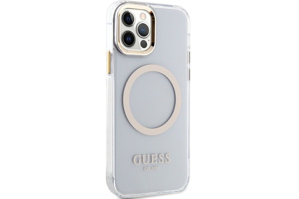 Etui GUESS Metal Outline MagSafe Metal Logo do Apple iPhone 12/12 Pro luksus wytrzymałość marka elegancja styl wyrafinowanie