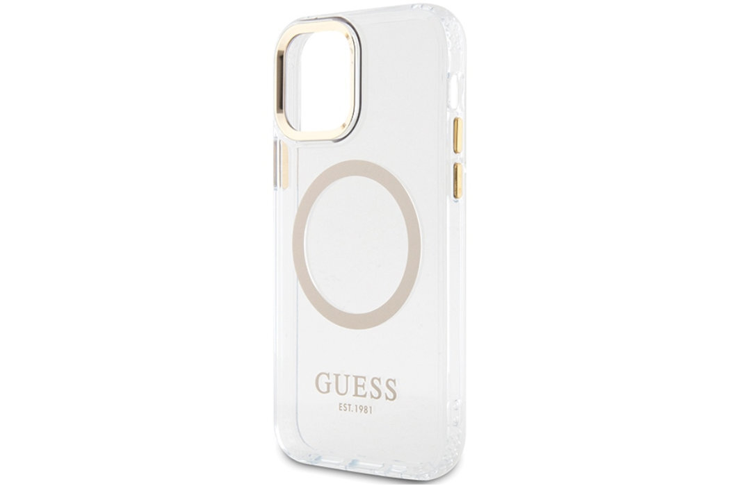 Etui GUESS Metal Outline MagSafe Metal Logo do Apple iPhone 12/12 Pro luksus wytrzymałość marka elegancja styl wyrafinowanie