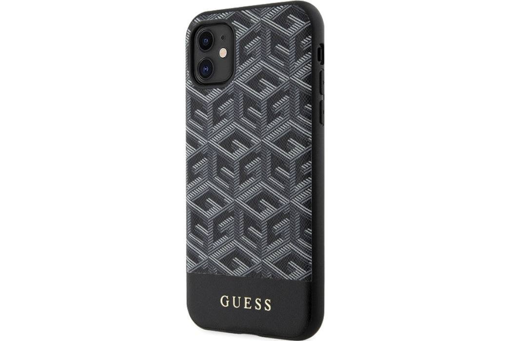 Etui GUESS GCube Stripese Metal Logo do Apple iPhone 11/Xr luksus wytrzymałość marka elegancja styl wyrafinowanie