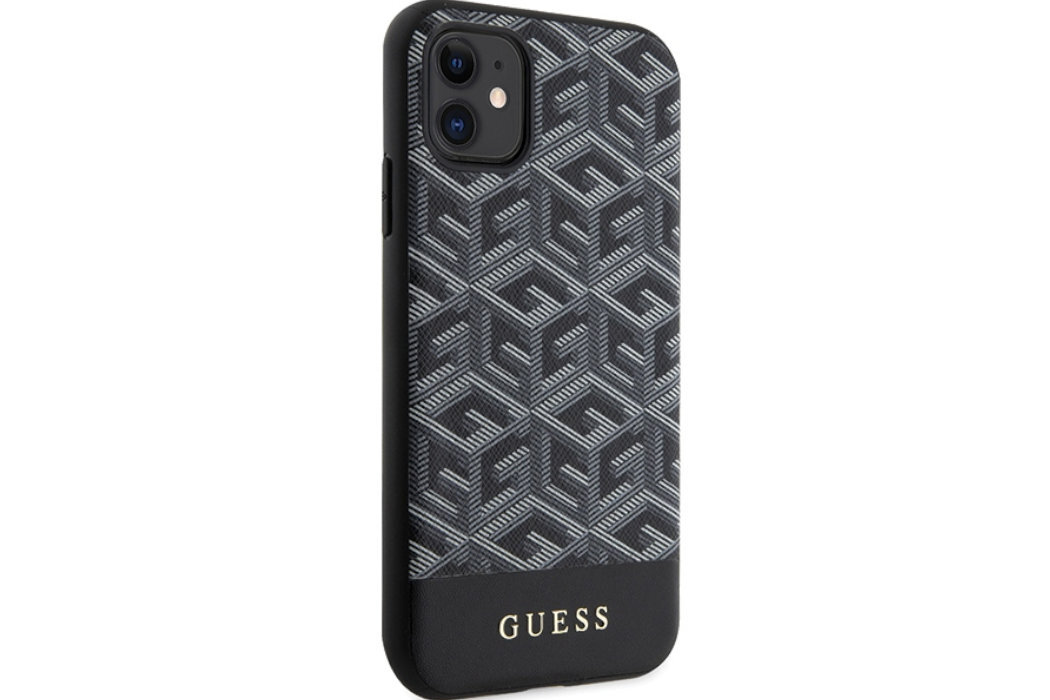 Etui GUESS GCube Stripese Metal Logo do Apple iPhone 11/Xr luksus wytrzymałość marka elegancja styl wyrafinowanie