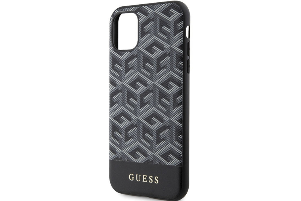 Etui GUESS GCube Stripese Metal Logo do Apple iPhone 11/Xr luksus wytrzymałość marka elegancja styl wyrafinowanie