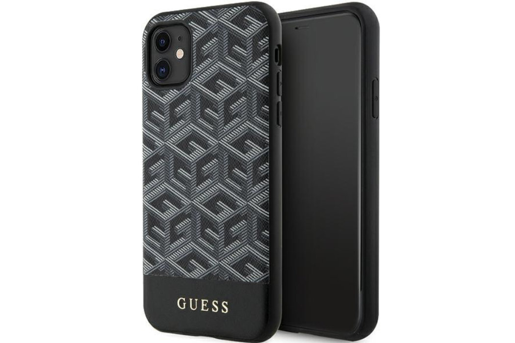 Etui GUESS GCube Stripese Metal Logo do Apple iPhone 11/Xr luksus wytrzymałość marka elegancja styl wyrafinowanie
