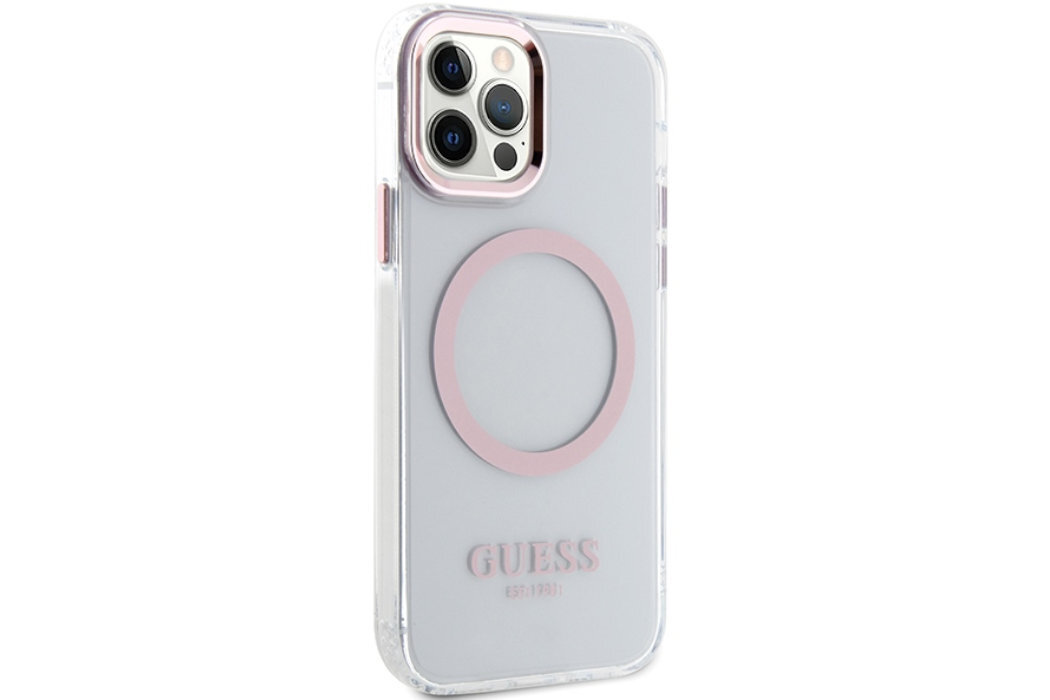Etui GUESS Metal Outline Metal Logo do Apple iPhone 12/12 Pro luksus wytrzymałość marka elegancja styl wyrafinowanie