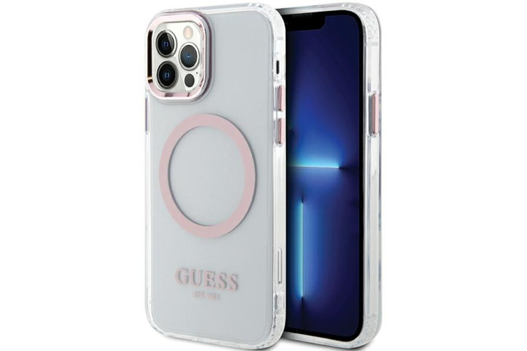 Etui GUESS Metal Outline Metal Logo do Apple iPhone 12/12 Pro luksus wytrzymałość marka elegancja styl wyrafinowanie