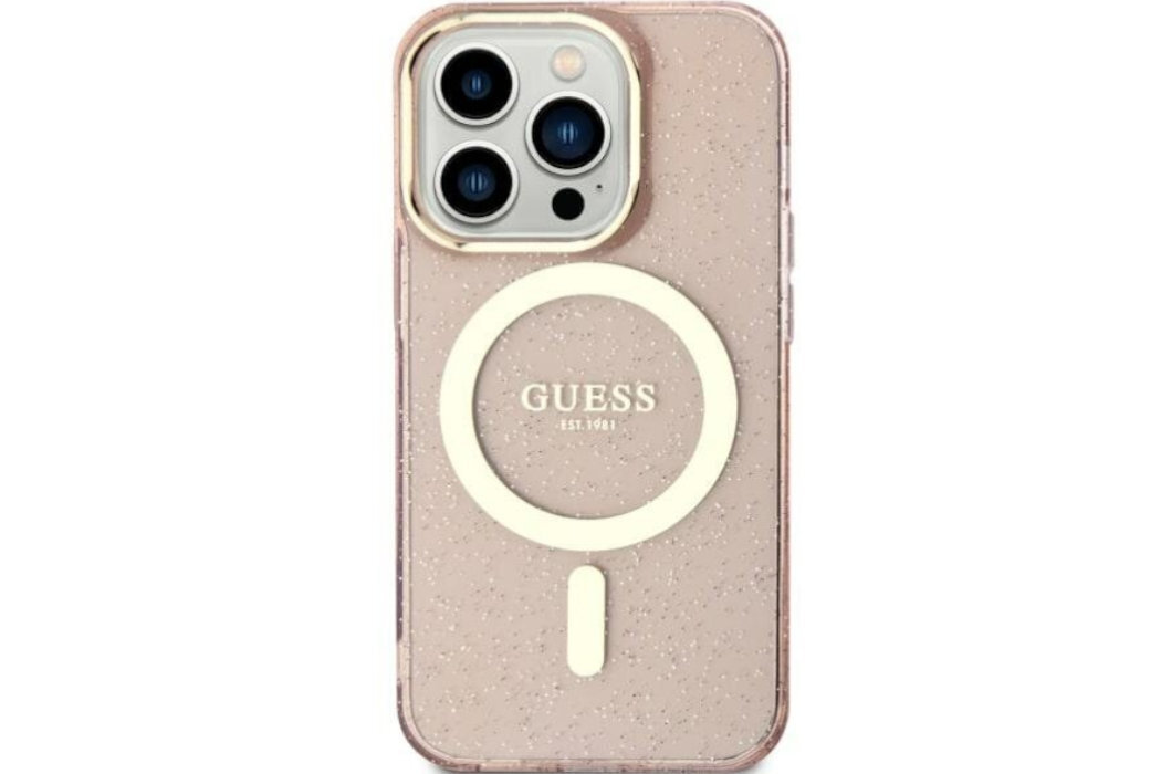 Etui GUESS Glitter Gold Metal Logo do Apple iPhone 11/Xr luksus wytrzymałość marka elegancja styl wyrafinowanie