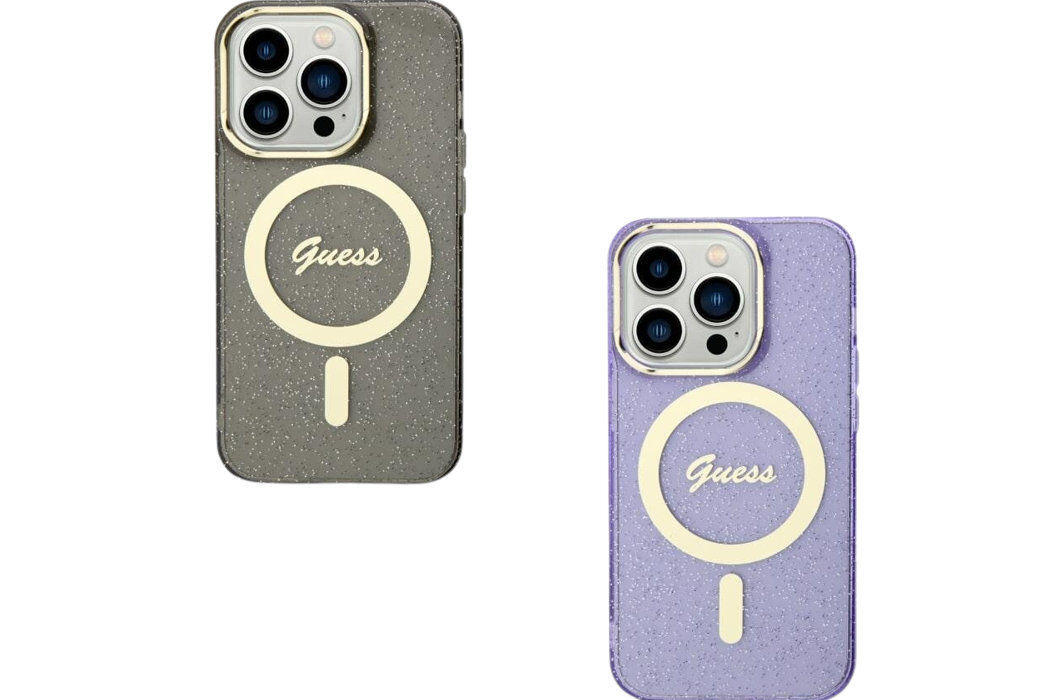 Etui GUESS Glitter Gold Metal Logo do Apple iPhone 11/Xr luksus wytrzymałość marka elegancja styl wyrafinowanie