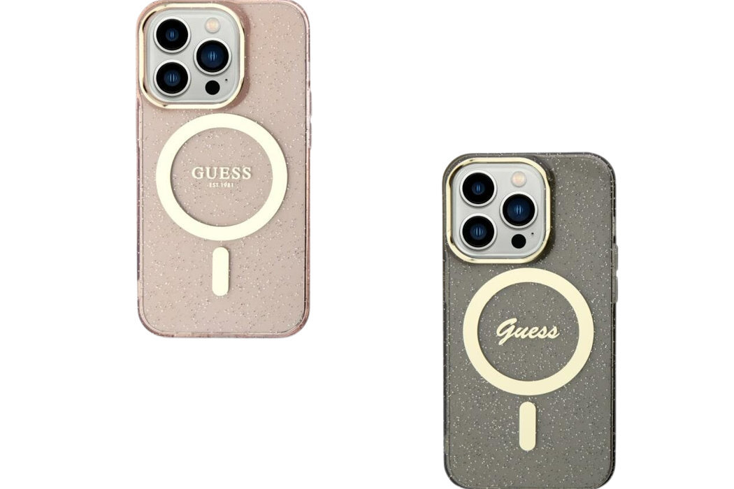 Etui GUESS Glitter Gold Metal Logo do Apple iPhone 11/Xr luksus wytrzymałość marka elegancja styl wyrafinowanie