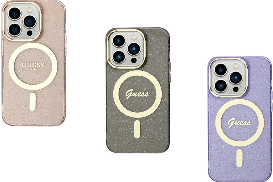 Etui GUESS Glitter Gold Metal Logo do Apple iPhone 11/Xr luksus wytrzymałość marka elegancja styl wyrafinowanie