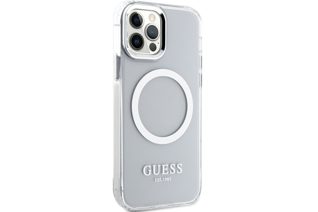 Etui GUESS Metal Outline Metal Logo do Apple iPhone 12/12 Pro luksus wytrzymałość marka elegancja styl wyrafinowanie