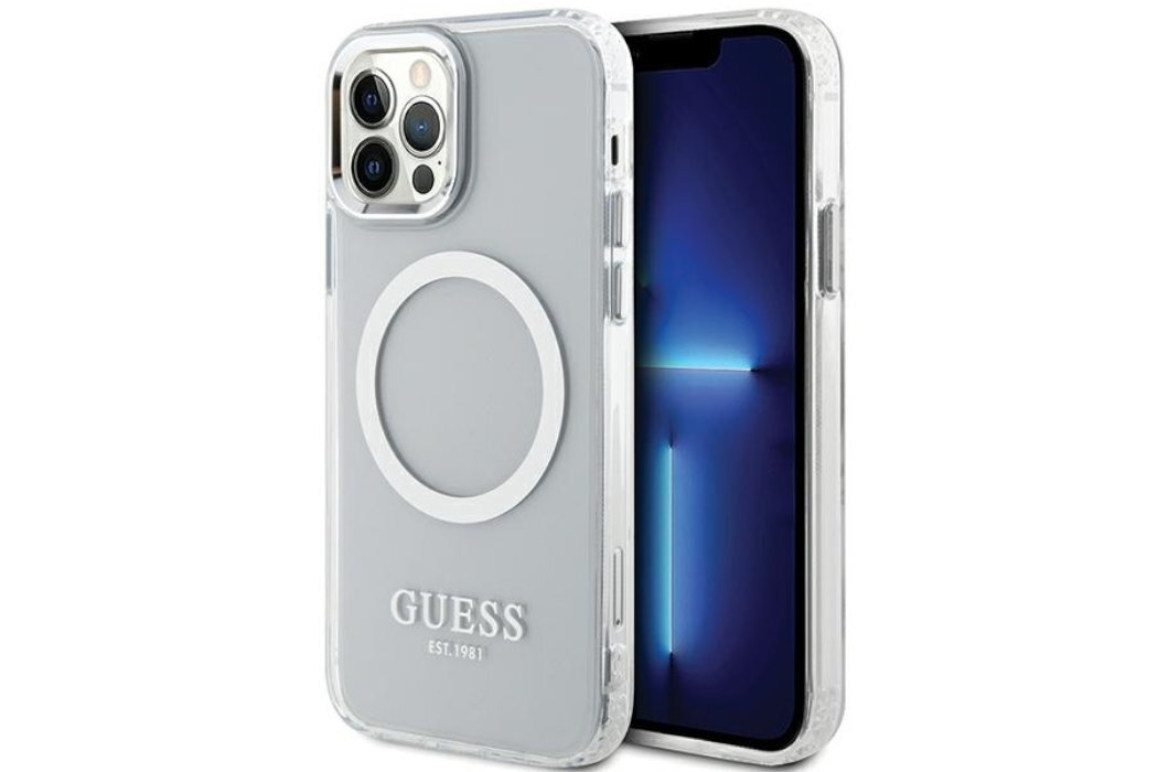 Etui GUESS Metal Outline Metal Logo do Apple iPhone 12/12 Pro luksus wytrzymałość marka elegancja styl wyrafinowanie