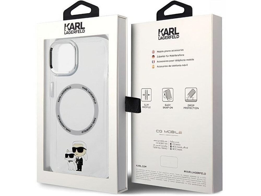 Etui KARL LAGERFELD Karl&Choupette MagSafe do Apple iPhone 13 Przezroczysty obsługa MagSafe ładowanie akcesoria