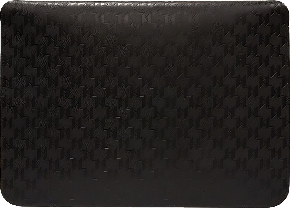 Etui na laptopa KARL LAGERFELD Saffiano Monogram Plaque 14 cali Czarny materiał ochrona wykonanie amortyzacja zapięcie