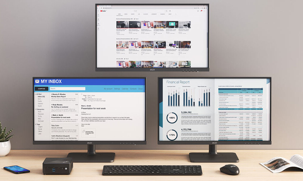 Komputer MSI Cubi N ADL-002EU porty złącza monitor