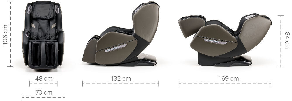 Wymiary fotela masującego iRest Easyq A166.