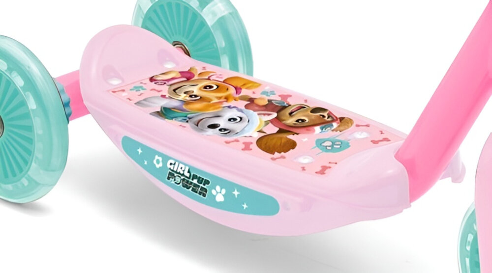 Hulajnoga dla dzieci NICKELODEON Psi Patrol Baby 34014 Girls podest szeroki z wysokiej jakosci metalu powloka antyposlizgowa kolorowa grafika bohaterowie bajki Psi Patrol dla dzieci w wieku od 2 roku zycia maksymalna waga do 20 kg