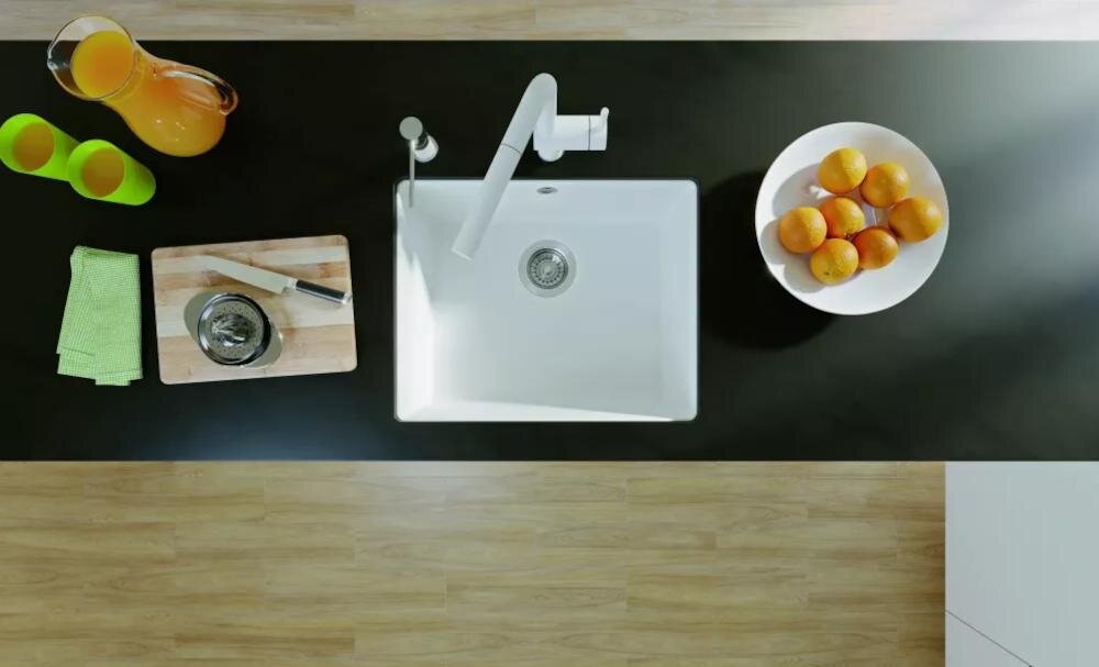 BLANCO Rotan 400-U 521334 styl wzornictwo kuchnia styl wysoka jakość silgranit podwieszany odporność przebarwienia uderzenia zarysowania