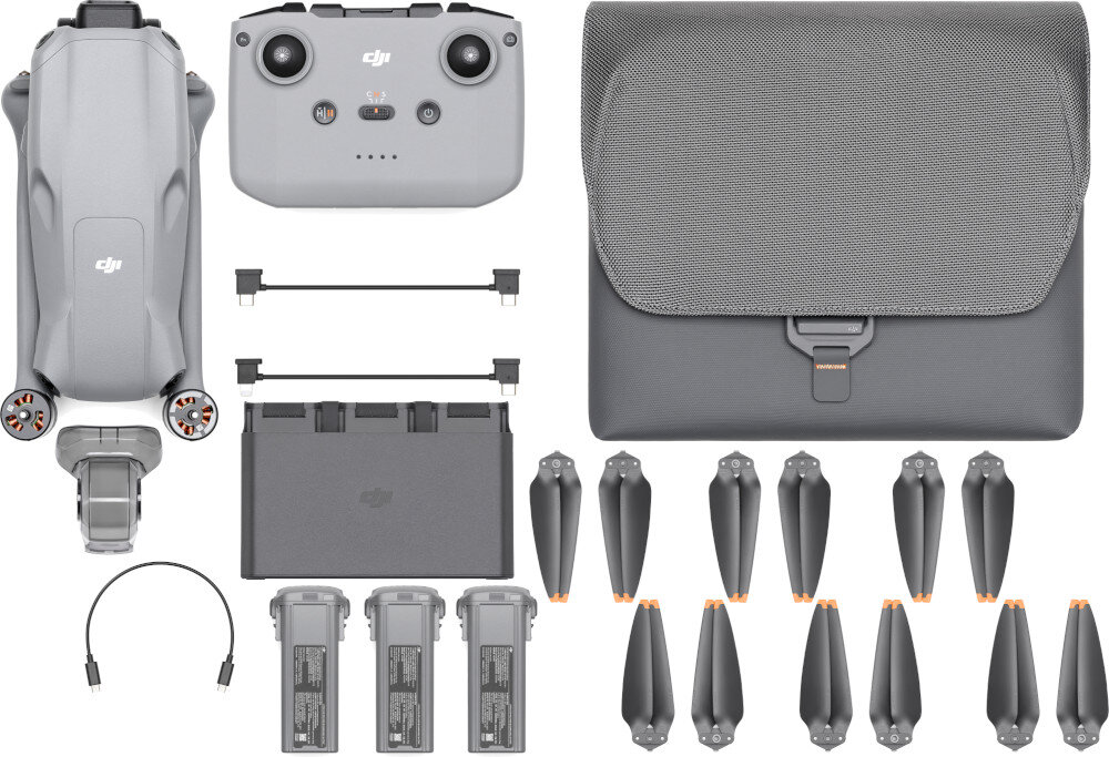 Dron DJI Air 3 RC-N2 Fly More Combo zestaw opakowanie akcesoria dodatki