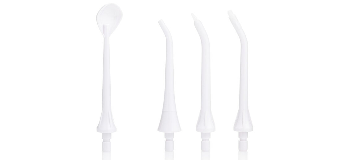 Oryginalna końcówka do irygatora VITAMMY Hydra Biały (4 szt.) (Dla aparatów ortodontycznych)  Wygoda i wszechstronność z aparatem, protezami czy implantami, a końcówka do języka skutecznie łatwo wymienić i dopasować do potrzeb inwestycja w zdrowy uśmiech i komfort
