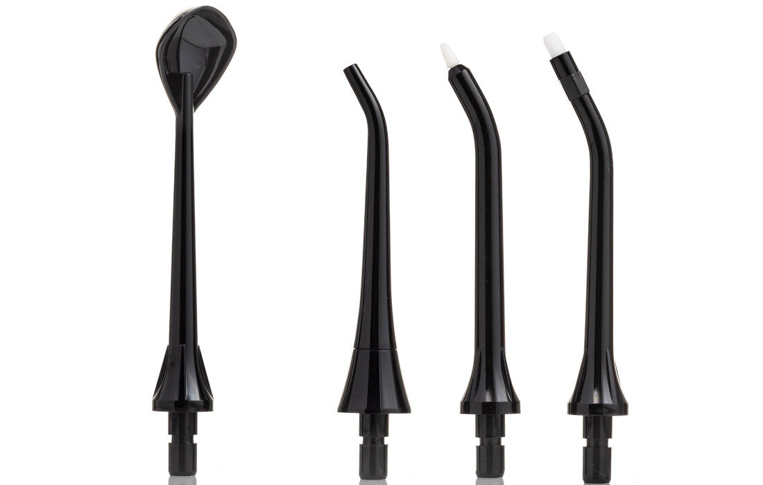 Oryginalna końcówka do irygatora VITAMMY Hydra Czarny (4 szt.) (Dla aparatów ortodontycznych)  Wygoda i wszechstronność z aparatem, protezami czy implantami, a końcówka do języka skutecznie łatwo wymienić i dopasować do potrzeb inwestycja w zdrowy uśmiech i komfort