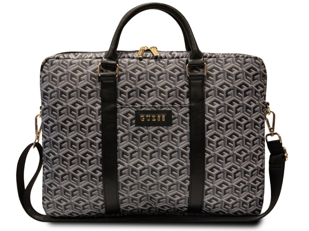 GUESS GCube Stripes stylu sygnowanego przez dom mody Guess Geometryczny print złote detale naszywka z logo wysokogatunkowej skóry syntetycznej solidnego nylonowego wnętrza - torba od przodu