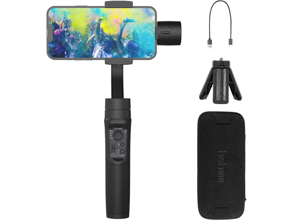 Gimbal HOHEM iSteady Mobile+ Czarny opakowanie zestaw akcesoria