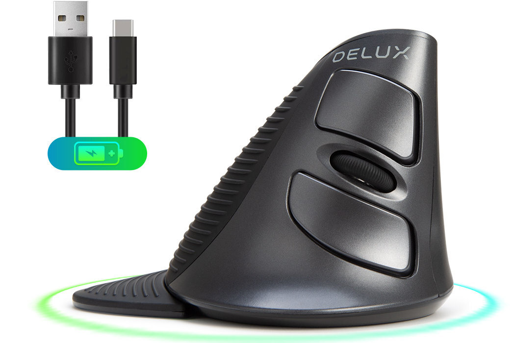 Mysz DELUX M618G DB pionowa wygoda konstrukcja intuicja