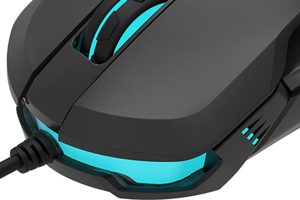Mysz DELUX M629BU RGB gracze gaming RGB przyciski uniwersalność kabel bateria nanoodbiornik