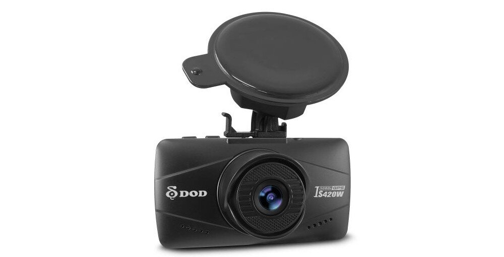 Wideorejestrator DOD IS420W obiektyw rozdzielczość nagrywanie kąt zapis sensor czujnik montaż wymiary ładowanie zasilanie auto samochód rejestrowanie karta pamięć pojemność ładowarka obraz zdjęcia filmy aplikacja sterowanie