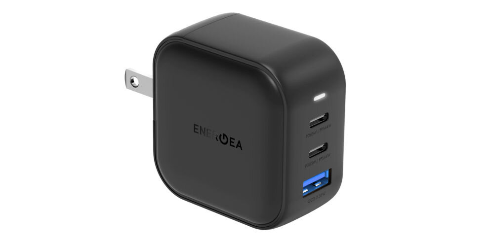Ładowarka sieciowa ENERGEA Travelite GAN66 66W Czarny ładowanie 3 urządzeń USB-C i USB-A