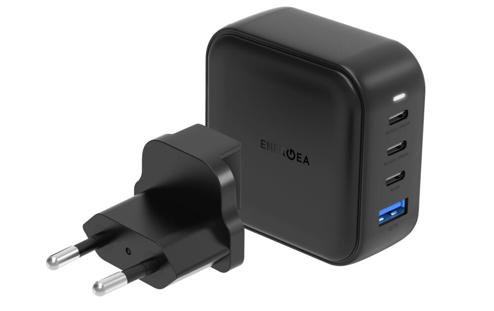Ładowarka sieciowa ENERGEA Travelite GAN100 100W Czarny kompaktowa konstrukcja czarna widok ogólny