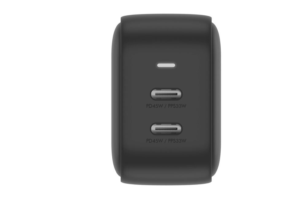 Ładowarka sieciowa ENERGEA Travelite GAN45 45W Czarny Szybkie ładowanie PD i PPS dwa porty USB-C