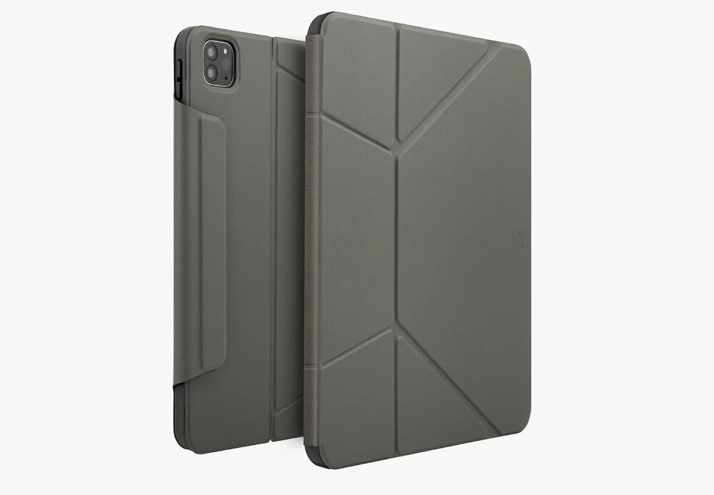 Etui na iPad Pro UNIQ Ryze 360 zintegrowany uchwyt, magnetyczna klapa, etui na bialym tle Zintegrowany uchwyt na Apple Pencil klapka ładowanie 