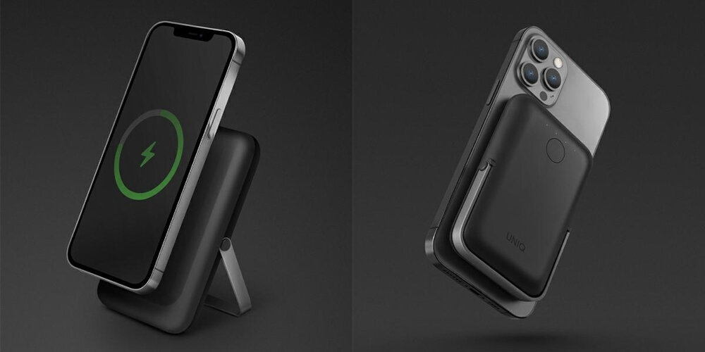Powerbank UNIQ Hoveo 5000mAh przenośne źródło energii, magnetyczna stacja dokująca, szybkie ładowanie pd 20 w, złącze usb-c