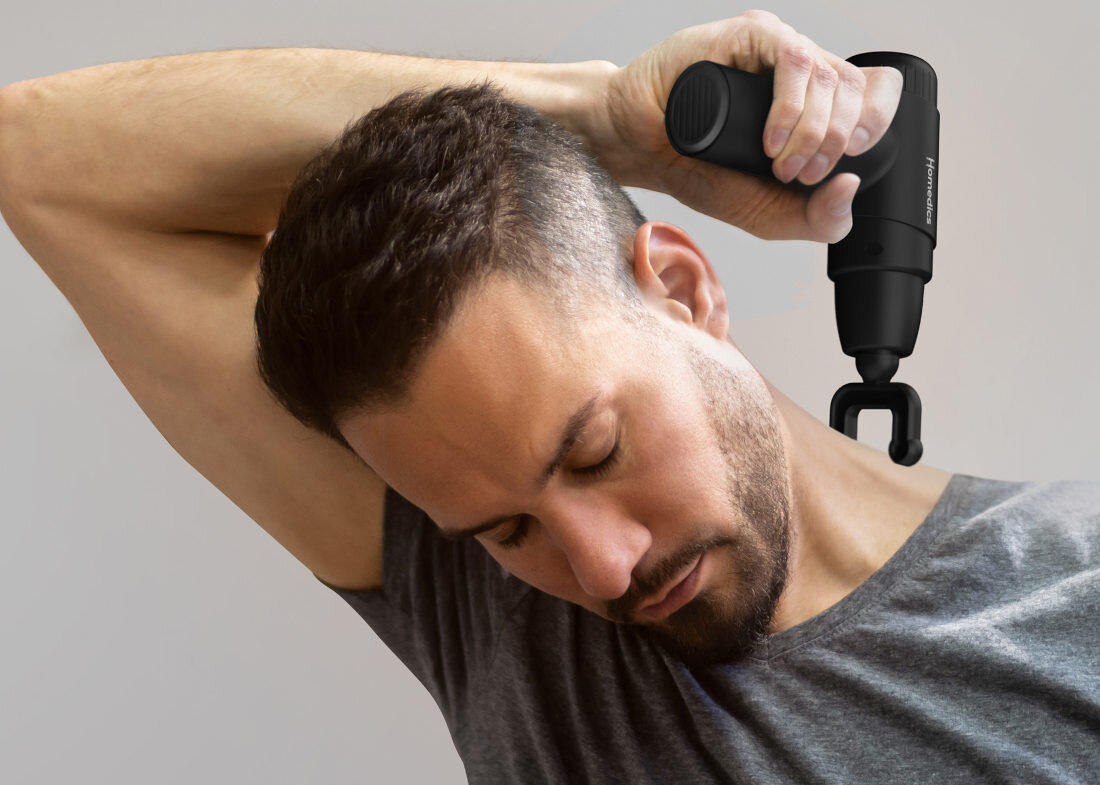 Masażer ręczny Gun HOMEDICS Novo PGM-45BK wygodny w użyciu Przenośny lekki waga  Zasilanie akumulatorem czas pracy etui przechowywanie